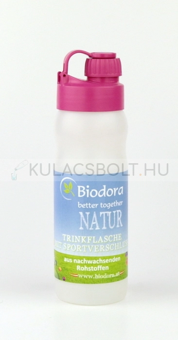BIODORA-Biomuanyag-kulacs-(sportpalack)-zarhato-kupakkal-500ml---Feher-es-magenta-szinu