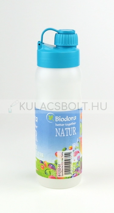BIODORA-Biomuanyag-kulacs-(sportpalack)-zarhato-kupakkal-500ml---Feher-es-kek-szinu