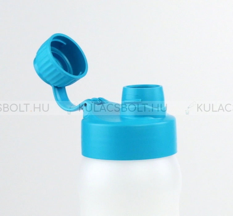 Bioműanyag kulacs (sportpalack) zárható kupakkal, 500ml - Fehér és kék színű