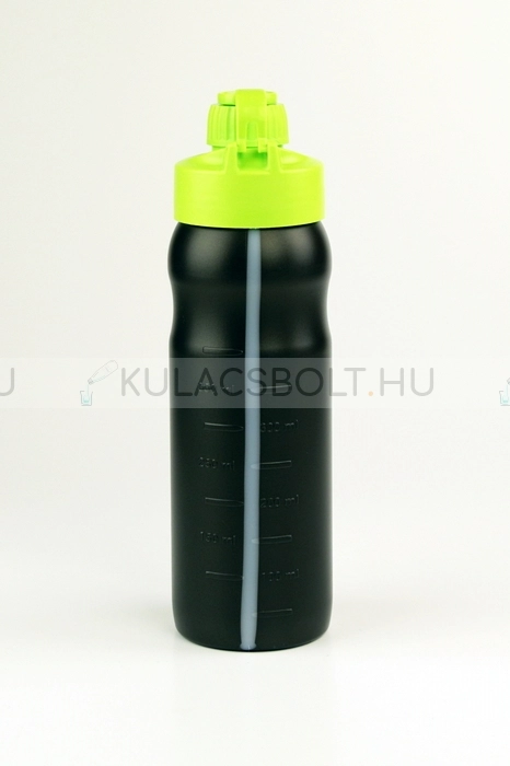 Bioműanyag sportkulacs (shaker) zárható kupakkal, keverőlabdával, 500ml - Fekete, neonzöld színű