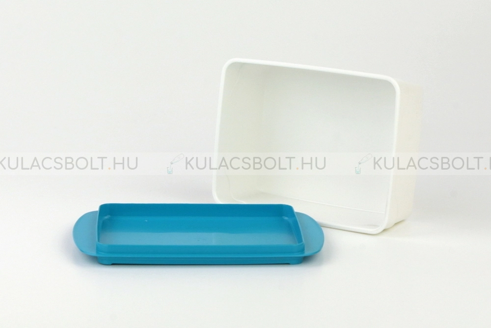 Bioműanyag vajtartó doboz kék tálcával - 13,9x9,2x4,9cm