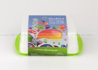 BIODORA Bioműanyag vajtartó doboz neonzöld tálcával - 13,9x9,2x4,9cm