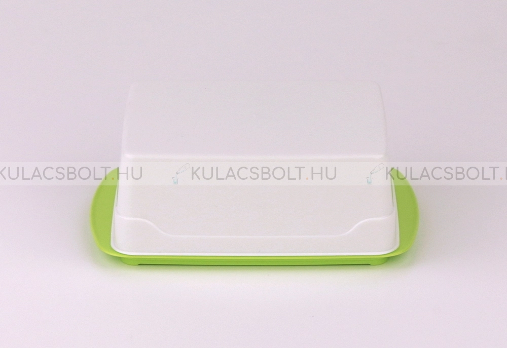 Bioműanyag vajtartó doboz neonzöld tálcával - 13,9x9,2x4,9cm