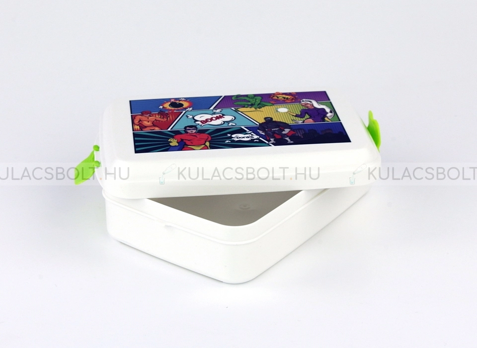 Bioműanyag uzsonnás doboz - Képregény mintás, 19x12,2cm (KIFUTÓ)