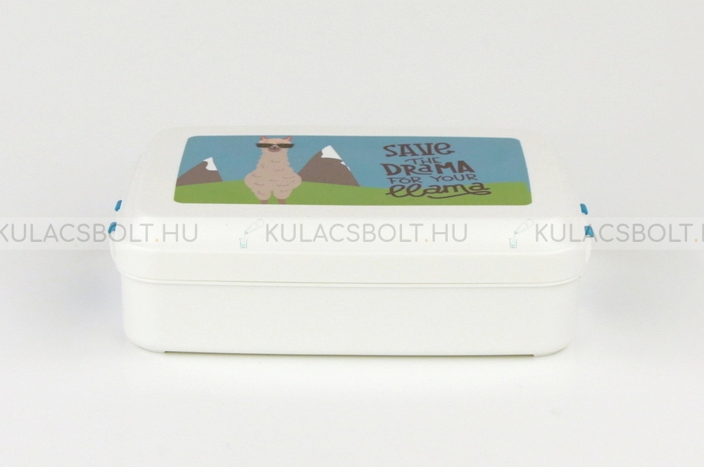Bioműanyag uzsonnás doboz - Láma mintás, 19x12,2cm (KIFUTÓ)