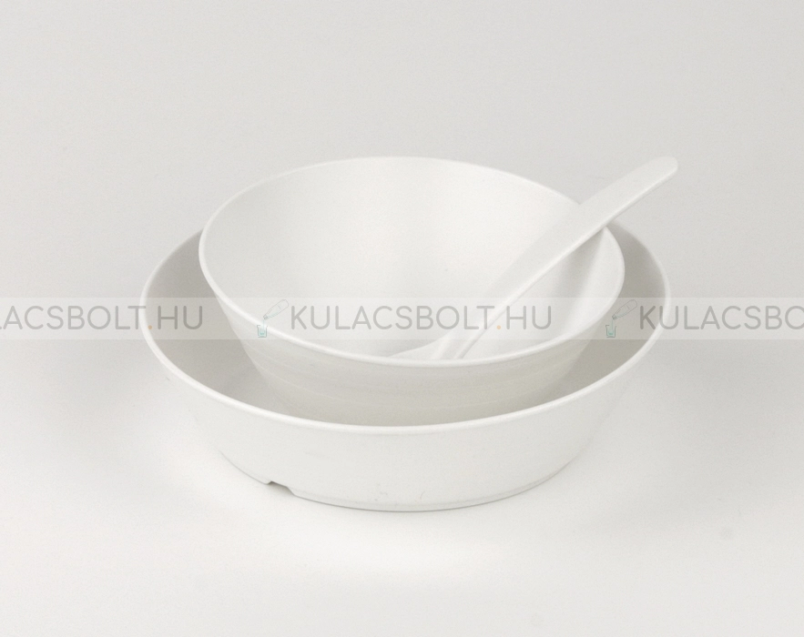 BIODORA-Biomuanyag-etkezoszett-gyerekeknek-(2db-melytanyer-1db-kanal)---Feher
