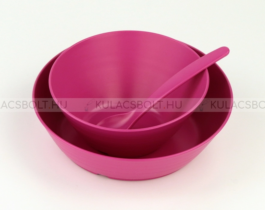 BIODORA-Biomuanyag-etkezoszett-gyerekeknek-(2db-melytanyer-1db-kanal)---Magenta