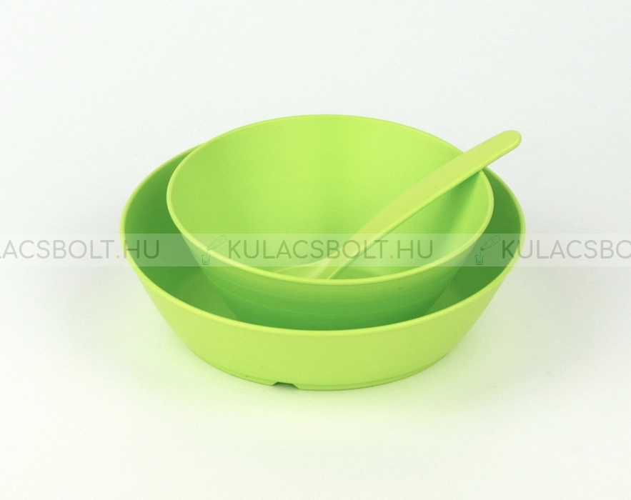 BIODORA-Biomuanyag-etkezoszett-gyerekeknek-(2db-melytanyer-1db-kanal)---Neonzold