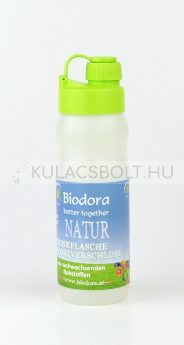BIODORA-Biomuanyag-kulacs-(sportpalack)-zarhato-kupakkal-500ml---Feher-es-neonzold-szinu