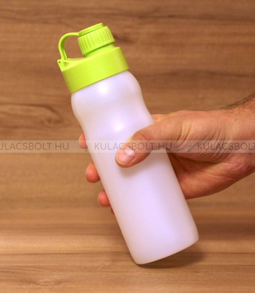 Bioműanyag kulacs (sportpalack) zárható kupakkal, 500ml - Fehér és neonzöld színű