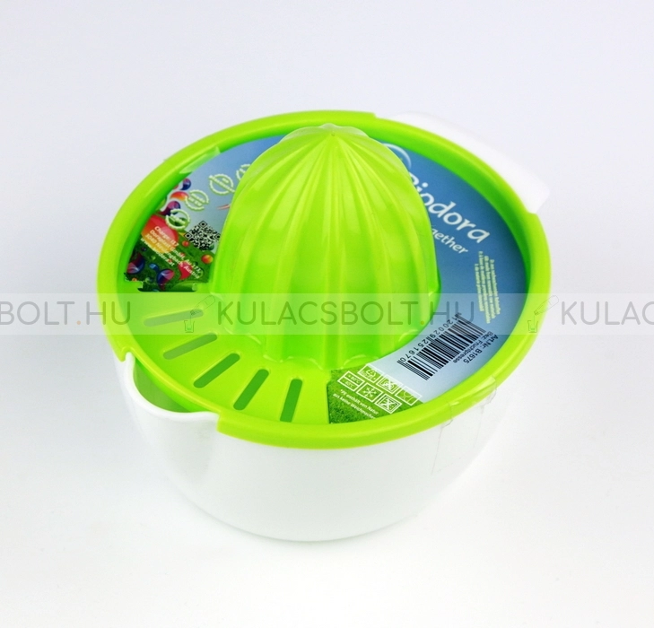 Bioműanyag gyümölcsfacsaró, 14x11,4x10,5cm, neonzöld-fehér