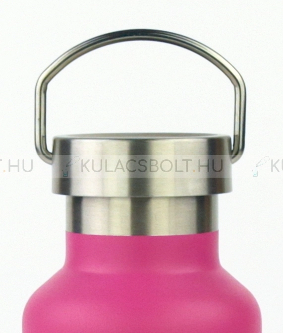 Retro rozsdamentes acél kulacs (termosz) mozgatható füllel, 500ml - Rózsaszín