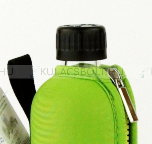 Üvegkulacs (üvegpalack) neoprén huzattal, 350 ml - Neonzöld
