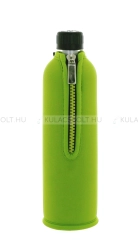 DORAS Üvegkulacs (üvegpalack) neoprén huzattal, 350 ml - Neonzöld