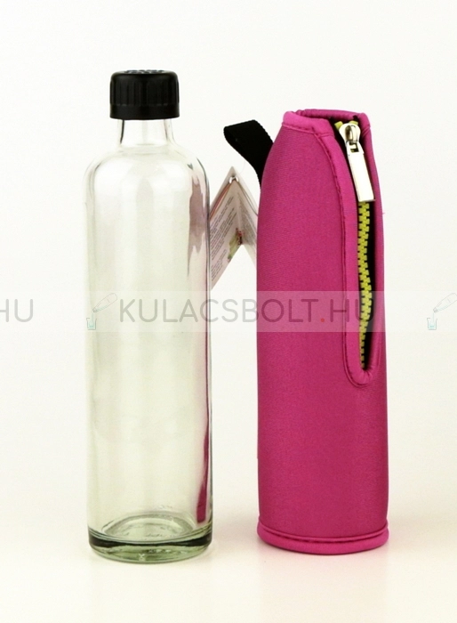 Üvegkulacs (üvegpalack) neoprén huzattal, 350 ml - Rózsaszín - KIFUTÓ