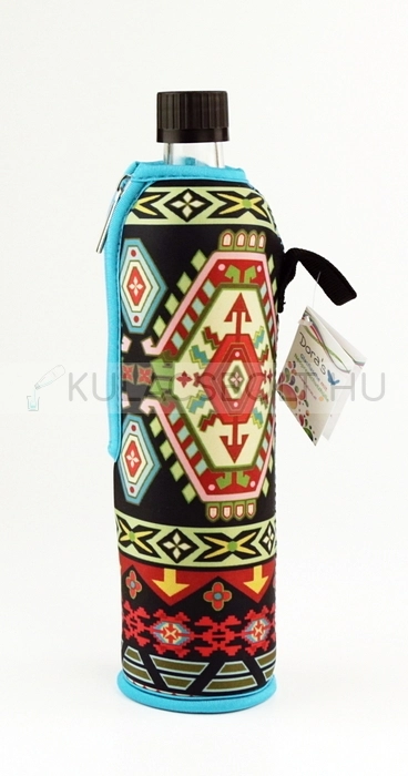 DORAS-uvegkulacs-(uvegpalack)-neopren-huzattal-500ml---Szines-ethno-mintas-(KIFUTo)