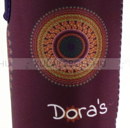 Üvegkulacs (üvegpalack) neoprén huzattal, 500ml - Lila, mandala mintás