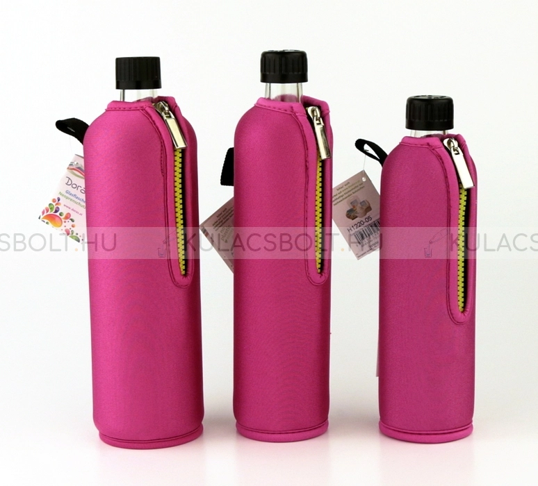 Üvegkulacs (üvegpalack) neoprén huzattal, 500ml - Rózsaszín