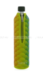 DORAS Üvegkulacs (üvegpalack) neoprén huzattal, 500ml - Szivárvány színű pikkely mintás