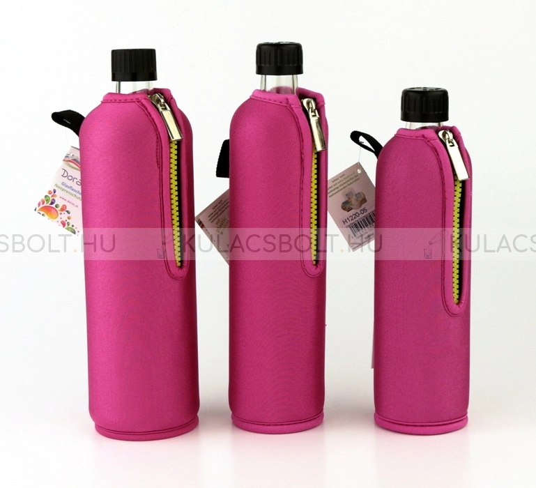 Üvegkulacs (üvegpalack) neoprén huzattal, 700ml - Rózsaszín