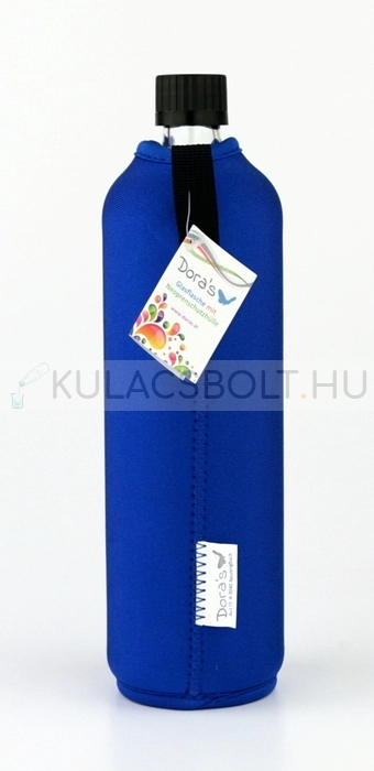 Üvegkulacs (üvegpalack) neoprén huzattal, 700ml - Sötétkék