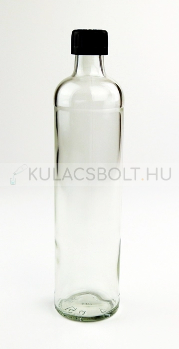 Üvegkulacs (átlátszó), megerősített műanyag kupakkal, 500 ml