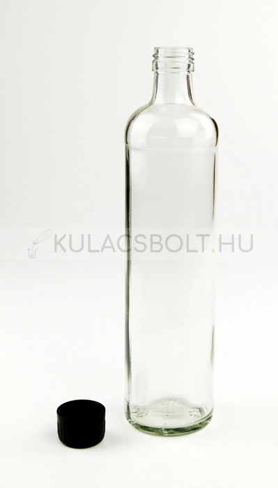 Üvegkulacs (átlátszó), megerősített műanyag kupakkal, 500 ml