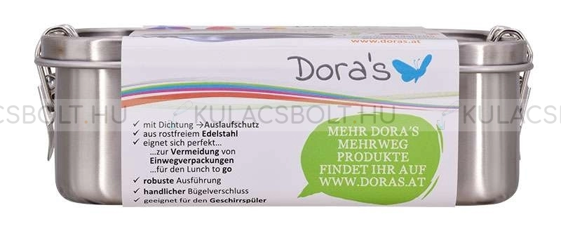Rozsdamentes acél ételhordó doboz, csatos fedővel, gumitömítéssel, 1200ml (H1219)