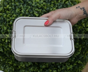 DORAS Rozsdamentes acél ételhordó doboz, csatos fedővel, gumitömítéssel, 1200ml (H1219)
