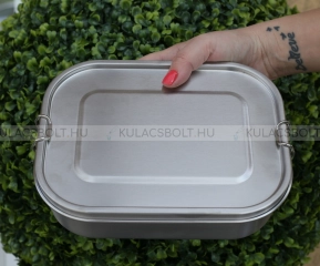DORAS Rozsdamentes acél ételhordó doboz, csatos fedővel, gumitömítéssel, 1400ml (H1221)