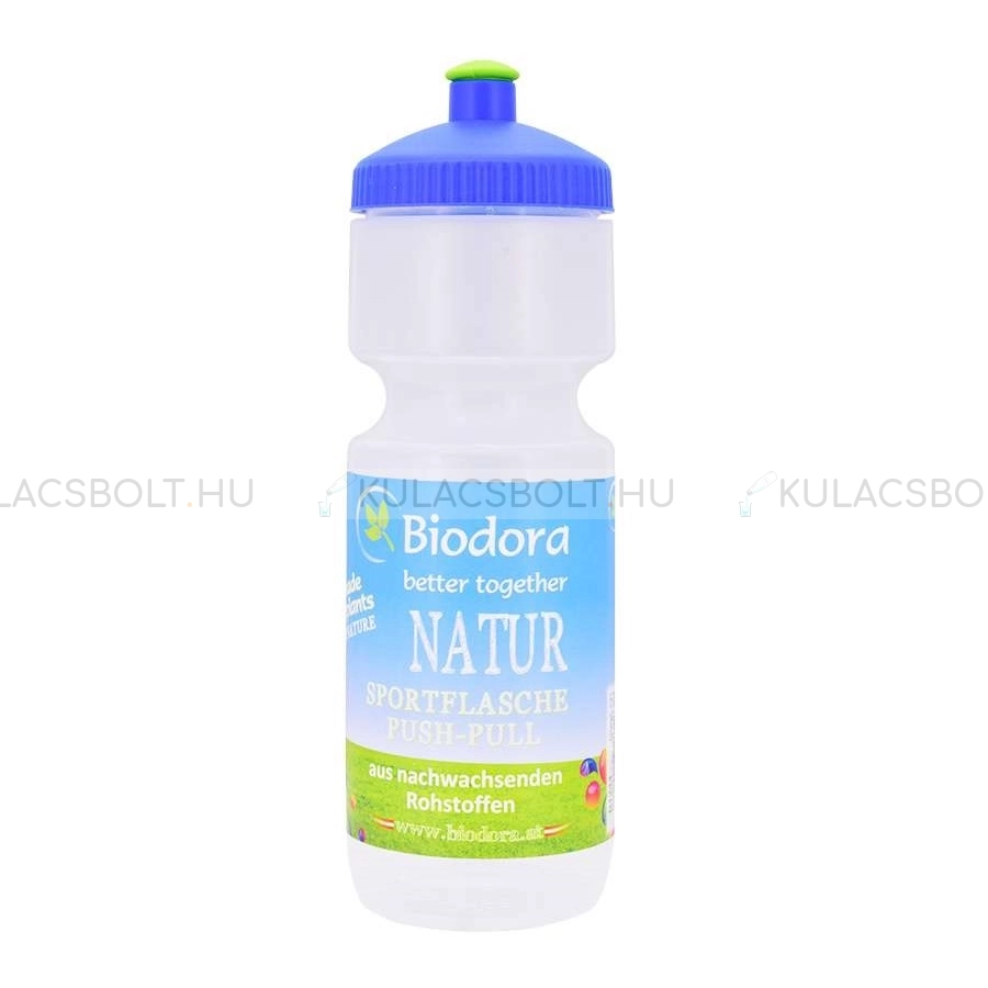 BIODORA-Biomuanyag-kulacs-(sportpalack)-zarhato-csoros-kupakkal-500ml---Feher-es-kek-szinu