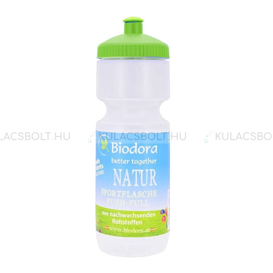 BIODORA-Biomuanyag-kulacs-(sportpalack)-zarhato-csoros-kupakkal-500ml---Feher-es-zold-szinu
