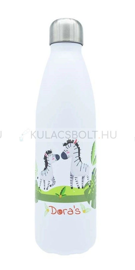 DORAS-Rozsdamentes-acel-termosz-500ml---Feher-alapon-zebra-mintas
