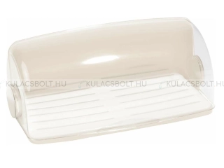 CURVER BASIC kenyértartó, átlátszó, nyitható fedéllel 39 x 25,5 cm, műanyag, krémszínű