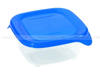 CURVER FRESH & GO ételtároló doboz, 10,5 x 10,5 cm, 0,25L, átlátszó, műanyag, hermetikusan záródó kék tetővel