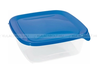 CURVER FRESH & GO ételtároló doboz, 19,5 x 19,5 cm, 1,7L, átlátszó, műanyag, hermetikusan záródó kék tetővel