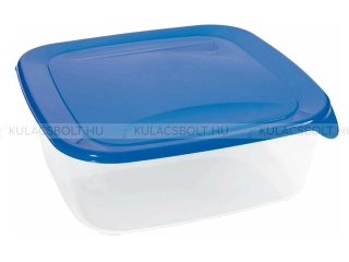 CURVER FRESH & GO ételtároló doboz, 23 x 23 cm, 2,9L, átlátszó, műanyag, hermetikusan záródó kék tetővel