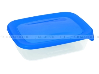 CURVER FRESH & GO ételtároló doboz, 17 x 13 cm, 0,5L, átlátszó, műanyag, hermetikusan záródó kék tetővel
