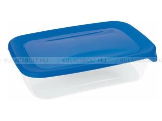 CURVER FRESH & GO ételtároló doboz, 23 x 15 cm, 1L, átlátszó, műanyag, hermetikusan záródó kék tetővel