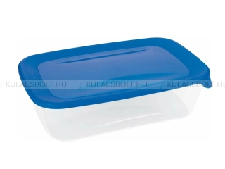 CURVER FRESH & GO ételtároló doboz, 25,6 x 17 cm, 2L, átlátszó, műanyag, hermetikusan záródó kék tetővel
