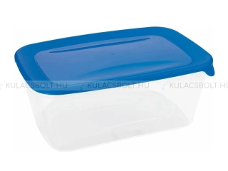 CURVER FRESH & GO ételtároló doboz, 25,6 x 17 cm, 3L, átlátszó, műanyag, hermetikusan záródó kék tetővel