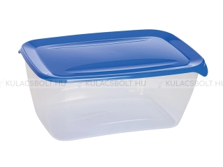 CURVER FRESH & GO ételtároló doboz, 20 x 30 cm, 5L, átlátszó, műanyag, hermetikusan záródó kék tetővel