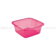 CURVER SZÖGLETES TÁL, 7,2L, peremes kivitel, kiváló minőségű műanyagból, áttetsző rózsaszín.