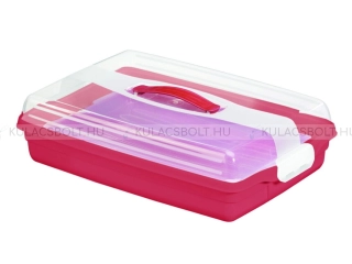 CURVER BASIC parti kínálótálca és tortrabúra, 30 x 45 cm, műanyag, átlátszó, piros szín