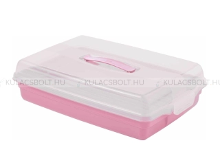 CURVER BASIC parti kínálótálca és tortrabúra, 30 x 45 cm, műanyag, átlátszó, rózsaszín
