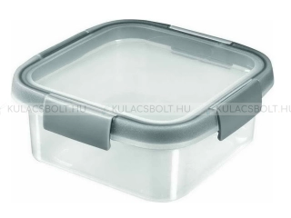 CURVER SMART FRESH szögletes ételtároló, 26 x 16 cm, 0,9L, műanyag, átlátszó, szürke csíkkal