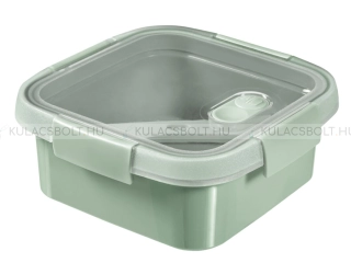 CURVER SMART TO GO ételtároló doboz evőeszközzel, 16 x 16 cm, 0,9L, műanyag, zöld színű