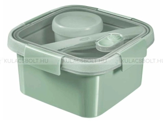 CURVER SMART TO GO ételtároló doboz evőeszközzel, 16 x 16 cm, 1,1L, műanyag, zöld színű