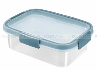 CURVER SMART FRESH szögletes ételtároló doboz, 20 x 15 cm, 1 L, műanyag, átlátszó, szürke csíkkal