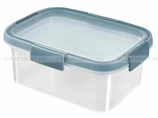 CURVER SMART FRESH szögletes ételtároló doboz, 20 x 15 cm, 1,2 L, műanyag, átlátszó, szürke csíkkal